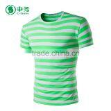 Wholesale Custom Summer O-Neck Short Sleeve Red and White Mens Striped T Shirt thumbnail-3