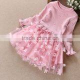 Girls Dress Sweaters Purple Knitted Tulle Dresses Children Skirts and Sweaters for Baby Girls Guangzhou Factory thumbnail-3