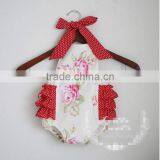 Wholesale Baby Clothes Summer Baby Romper Floral Ruffle Design Bodysuit thumbnail-1