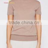 Short Sleeve Turtleneck Knitted Wool Sweater For Women thumbnail-1