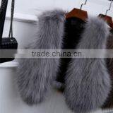 TJ-R-2 Simple Long Fur Style Cheap Fake Fur Vest for Women thumbnail-1