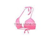 Ladies Pure Pink Color Halter Neck Bra Bikini Strappy Women Swim Wear thumbnail-4