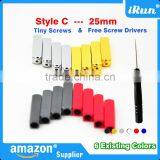 Gold/Silver/Gun Black/White/Red/Blue Metal Lace Aglets - YEEZY Shoe Lace Tips DIY Replacement Screw-On - Yeezy Metal Aglet thumbnail-1