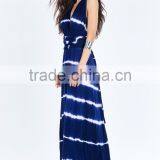 Fashion Cross Halter Tye Die Women Maxi Dress Floor Lenght Long Dresses thumbnail-3