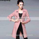 Girls Korean Wool Double Fleece Thin Fabric Midi Long Luxury Coat Manufacturer thumbnail-1