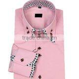 New 100% Cotton Men's Contrast Collar Double Collar Contrast Cuffs Long Sleeve Dress Shirt thumbnail-4
