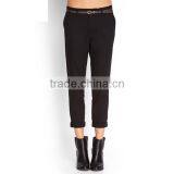 Classic Lady Custom Cuff Trousers Above Ankle Fitted Black Pants Women P0027 thumbnail-1