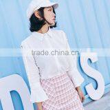 Cheap Woman 3/4 Long Sleeven White Shirts Summer 2017 thumbnail-1