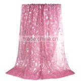 Cotton Polyester Blend Scarves & Wraps Rectangle Silver Fuchsia Feather Custom Made Scarf thumbnail-1