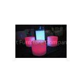 Polyethylene LED Cocktail Table With Glass , Colors Change by Remote Control
