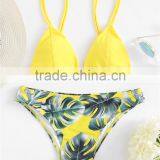 Women Beachwear Triangle Bikini Top Halter Padding Swimsuits thumbnail-4