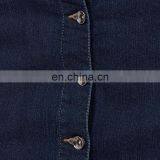 Cheap Button Fastening Knee Length Denim Skirt for Girls thumbnail-3