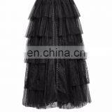 Gothic Victorian Punk Rave Black Long Skirt-crinoline Q-317 thumbnail-1