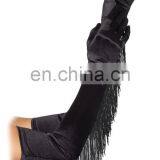 Beauty's Love Elbow Length Satin Glove With Fringe Trim Fashion Costume Accesssory Factory Wholesale Bridal Ladies Cheap Gloves thumbnail-1