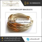 Wholesale Supplier of High Grade Handmade Leather Cuff Bracelet at Reliable Market Price