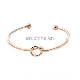 Love Knot Bangle Bracelet Simple Knot Bangle Cuffs for Women Stretch Bracelet Gold and Silver Knot Bangles