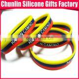 High Quality 3 Layers Embossed Silicone Wristbands thumbnail-1