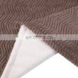 High Quality Custom Double Layer Embossed Gray Faux Rabbit Fur Throw Blanket For Winter thumbnail-6