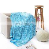 50''x60''Soft Geometric Pattern Cozy Blue Knitted Throw Blanket for Couch/Sofa/Travel thumbnail-6