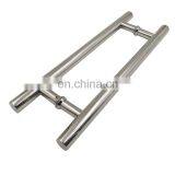 Stainless Steel Polished H Type Double Interior Exterior Glass Door Handle thumbnail-2