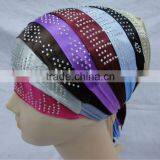 U068 HOT BEADED SATIN MUSLIM UNDERSCARFS/ISLAMIC INNER CAP thumbnail-1