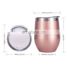 Wholesale Colorful 12oz Wine Tumbler Double Wall Insulated Wine Cup Thermal Tumbler With Lid and Straw thumbnail-3