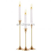 Golden Brass Vintage Exquisite Metal Candle Holder Decorative Candle Holder