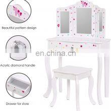 Kids Vanity Table With Chair And Mirror thumbnail-5