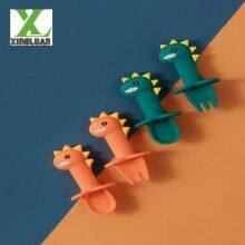 Children's Spork Learning Spoon Silica Gel Baby Newborn Baby Auxiliary Food Licking Spoon thumbnail-1