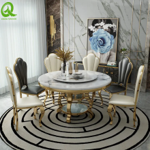 Wholesale Marble Top Stainless Steel Base Modern Furniture Dining Marble Table thumbnail-5