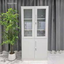 Factory Direct Wholesale Modern Metal Cabinet – Customizable Glass Door Steel Filing Cupboard for Commercial Office thumbnail-3
