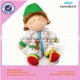 Baby doll wearing clothes and smile,plush toy