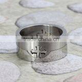 Two Tone Stainless Steel Rotating Ring With Lords Prayer and Cross Design Sizes 7 to 13 thumbnail-3