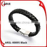 Customized Logo Clasps for Leather Bracelets Bio Magnetic Bracelet Genuine Mens Handmade Braided Leather Bracelet Quality Choice Mo thumbnail-1
