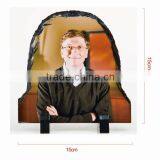 Sublimation printing rock photo frame,arc shape with footstand