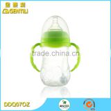 2016 best manufacturing BPA free competitive price wide neck 7oz PP feeding bottle with handle baby bottle