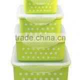 Useful Square Shape Plastic Storage Container Bpa Free Polka Dot Custom Color thumbnail-1