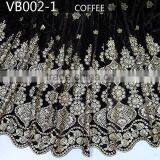 VB002-1 Coffee Velvet Lace Fabric George Velvet Wrappers thumbnail-1