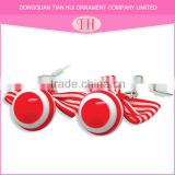 Fashion latest cute girls red and white earrings designs colorful dangle earring
