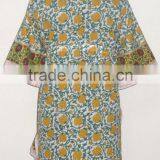 Women Fashionable Kaftan Designer Sexy Girls Wear Poncho Indian Handmade Block Printed Caftan Girls Top Casual Wear Dress thumbnail-2
