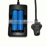 flashlight with charger for 18650 UK plug dual charger with line