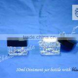 Unique Acrylic Cosmetic Bottle, 10ml Ointment Jar Bottle With Black Cap thumbnail-1