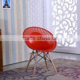 Wood Legs Side Chairs Dining Room Round Plastic Chair thumbnail-3
