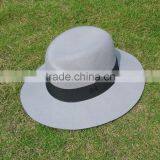 High Quality Bulk Sale Uniqe Design 100% Wool Felt Mens Women Long Brim Fedora Hat Wholesale thumbnail-1