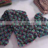 Shiny Colourful Ladies Winter China Wholesale Hat Scraf Set