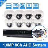 H.264 Full HD 720P AHD DVR 8 Channel With 8Pcs 1.0MP Mini Dome Security AHD Camera 8Ch CCTV DVR System Kit Mobile P2P View