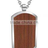 2014 china wholesale top 10 titanium pendant, titanium wedding jewelry, new design titanium wood inlaid pendant
