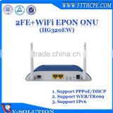 2FE+WiFi GEPON ONU WiFi Router Networking Equipment Work with Huawei/ZTE/Fiberhome OLT Made in China for Smart Home Solution