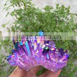 Purple Rough Crystal Stone Electroplating Titanium Coating Crystal Cluster Rainbows thumbnail-6