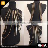 Hot Selling American Body Chain,Bib Black and Gold Chain Design Body Chain thumbnail-1